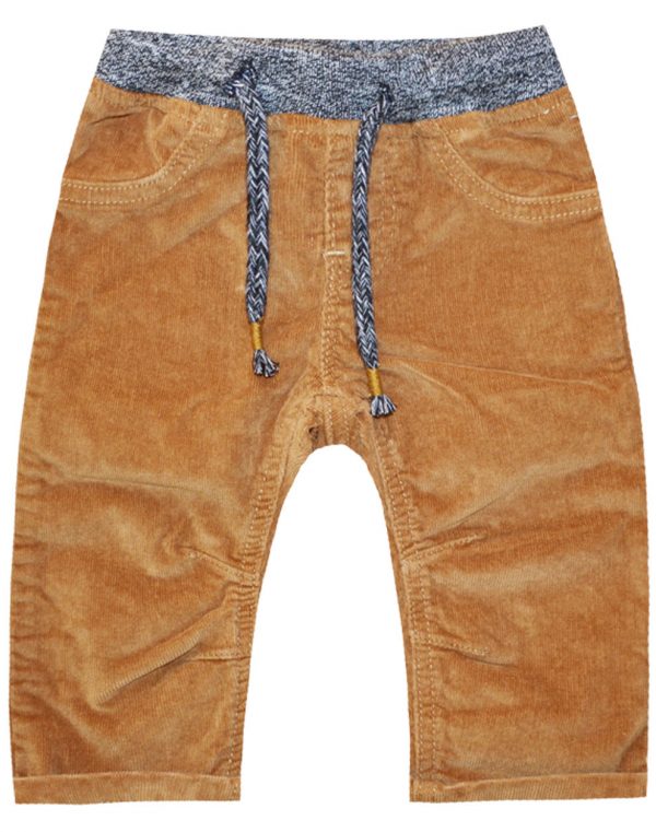 Trousers corduroy with elastic band at waist