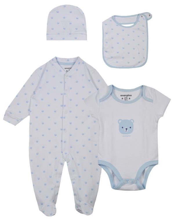 Baby boy΄s 4 piece gift set with bears (0-9 months)