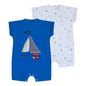 Baby boy΄s 2 piece romper with embroidered details (0-15 months)