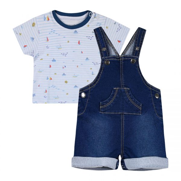 Baby boy΄s 2 piece set with shirt and overalls (3-18 months)