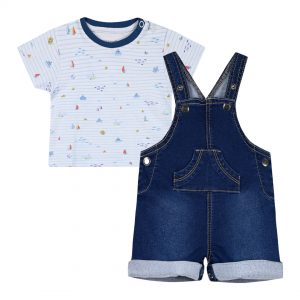 Baby boy΄s 2 piece set with shirt and overalls (3-18 months)