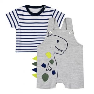 Baby boy΄s 2 piece set with shirt and romper (0-18 months)