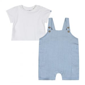 Baby boy΄s 2 piece set with shirt and overalls (0-15 months)