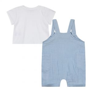 Baby boy΄s 2 piece set with shirt and overalls (0-15 months)