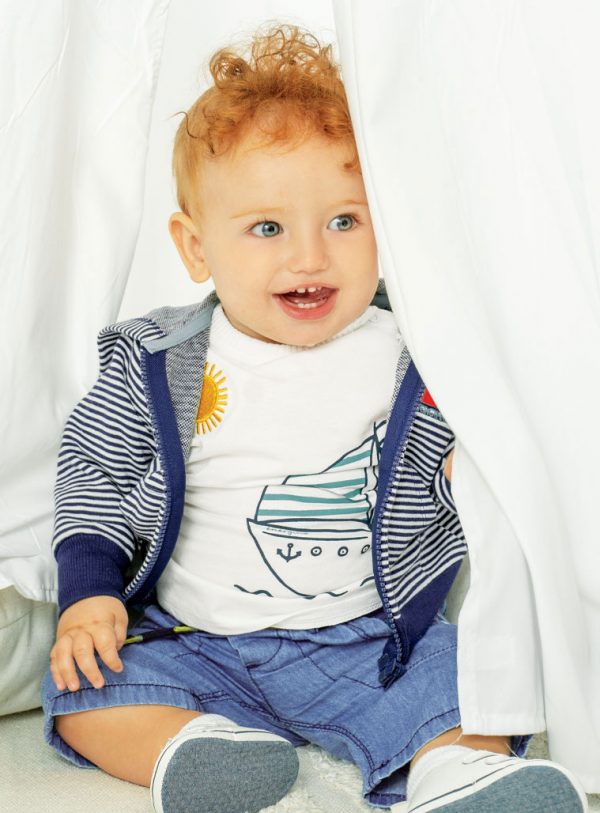 Striped zip hoodie for baby boys (3 - 24 months)