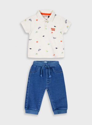 Set polo and pants for baby boys (3 - 24 months)