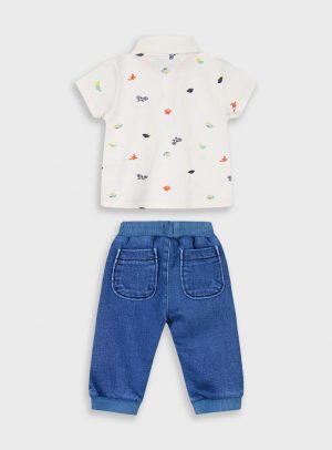 Set polo and pants for baby boys (3 - 24 months)