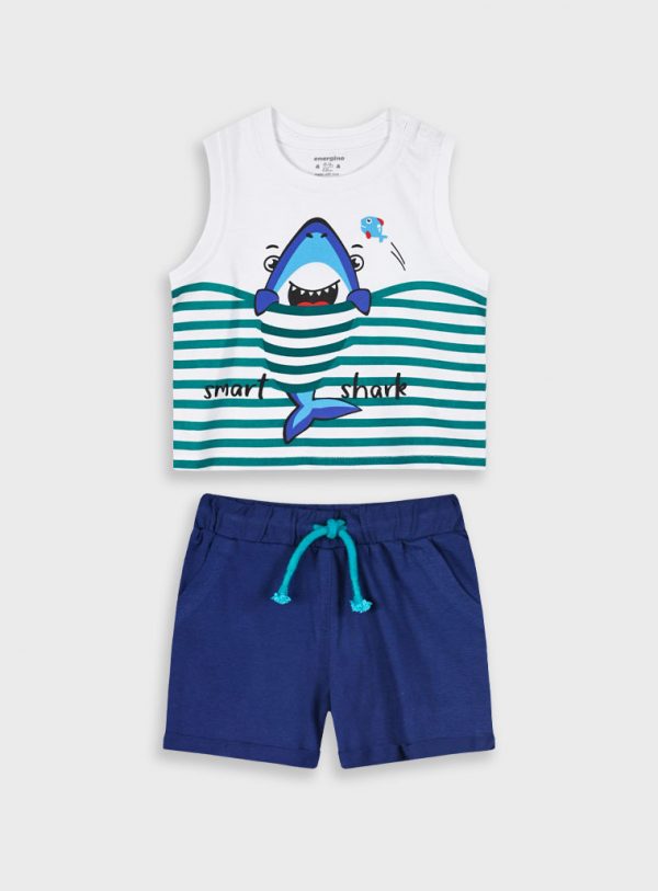Set tank top and shorts for baby boys (3 - 24 months)