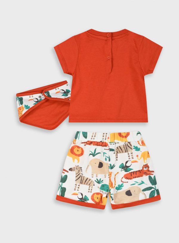 Set t-shirt and shorts with bib for baby boys (0 - 18 months)