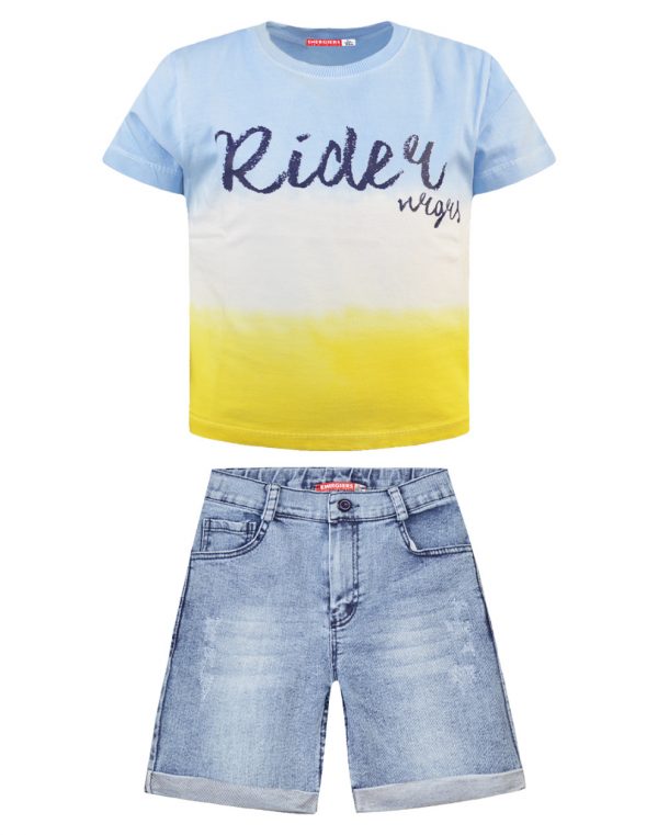 Set with striped t-shirt for boys