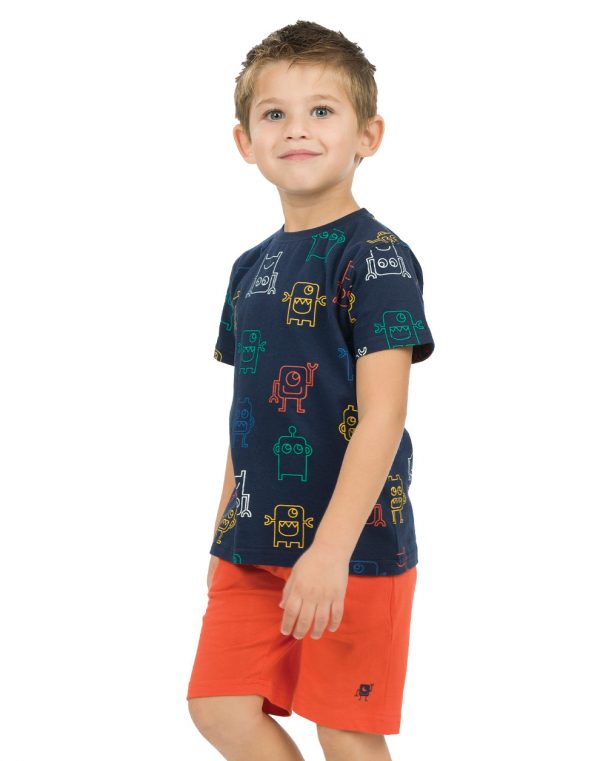 Set with printed t-shirt for boys