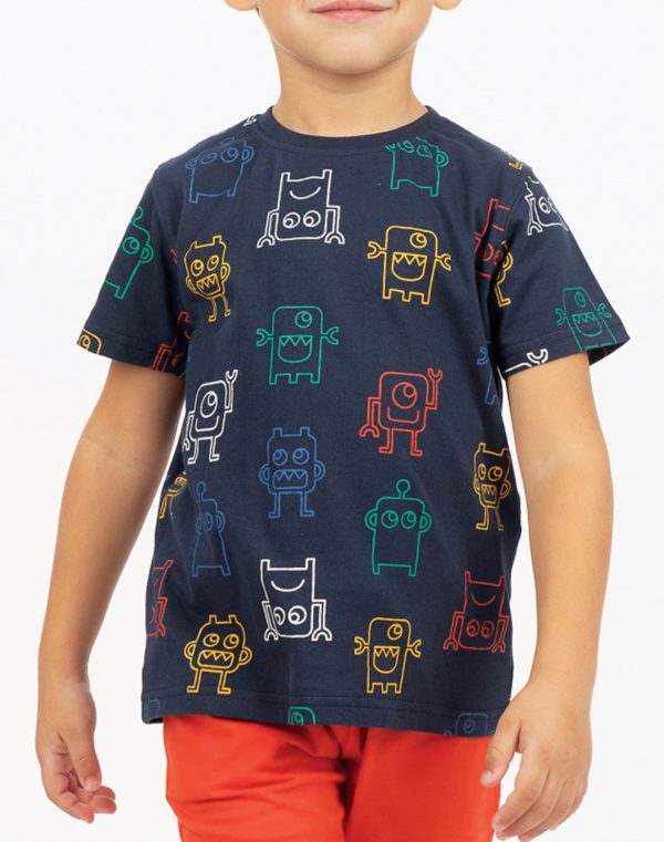Set with printed t-shirt for boys