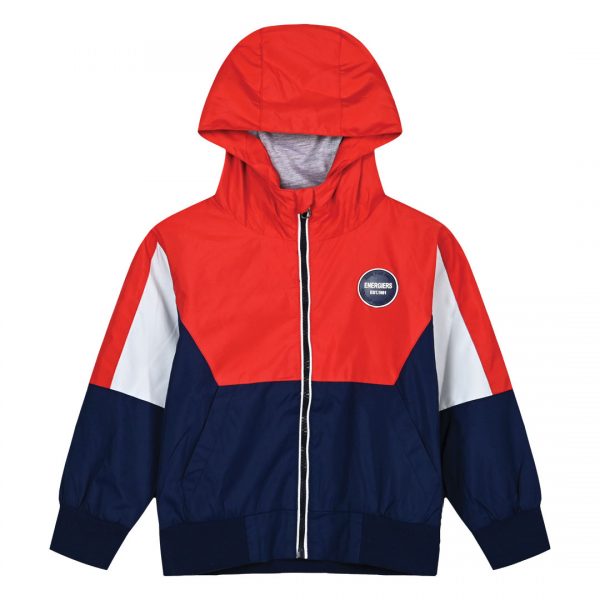 Boy΄s light, three-colour jacket with hood