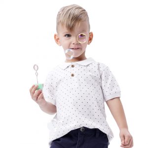 Boy΄s shortsleeve dotted polo shirt