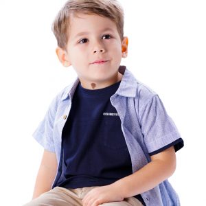 Μακό κοντομάνικη μπλούζα με τύπωμα και τσέπη για αγόρι