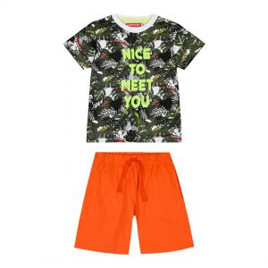 Boy΄s jersey set with printed blouse and print