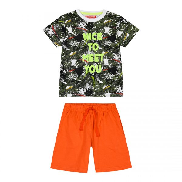 Boy΄s jersey set with printed blouse and print