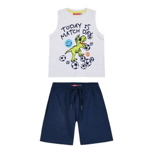 Boy΄s jersey set with sleeveless shirt with print