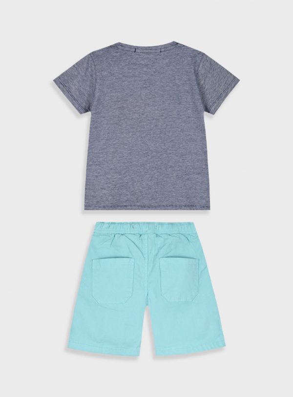 Set with striped t-shirt for boys