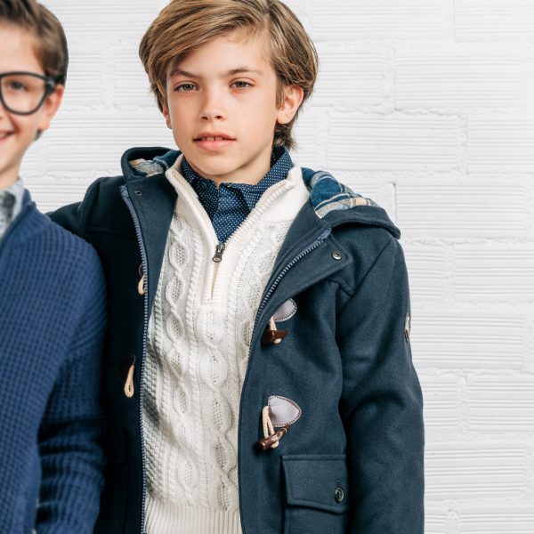 Cable knit pullover for boys