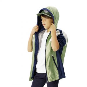 Boy΄s light, three-colour jacket with hood