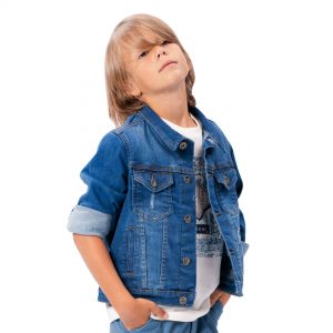 Boy΄s light, jean jacket with distressed effects