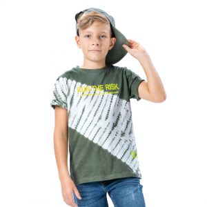Κοντομάνικη μπλούζα τύπου tie dye για αγόρι