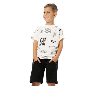 Boy΄s french terry bermuda with embossed print