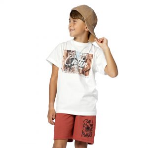 Boy΄s bermuda with panelling and print