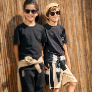 Boy΄s bermuda with panelling and print