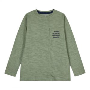 Μακό μακρυμάνικη μπλούζα με τυπωμένη τσέπη για αγόρι