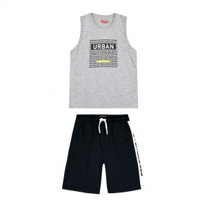 Boy΄s jersey set with sleeveless shirt with print