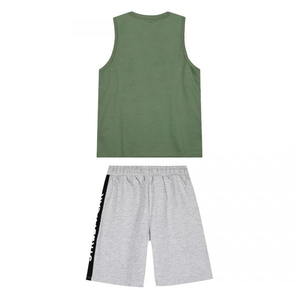 Boy΄s jersey set with sleeveless shirt with print