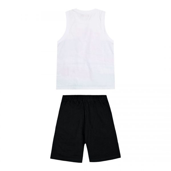 Boy΄s jersey set with print on the shirt and bermuda
