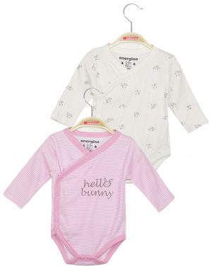 Set 2-piece longsleeve cotton rompers for Girls. (0 Months-18 Months)