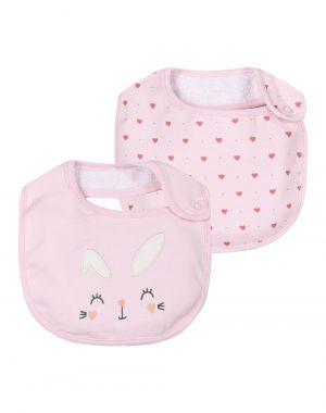 Energiers set of 2 baby bibs for Girls (one size)
