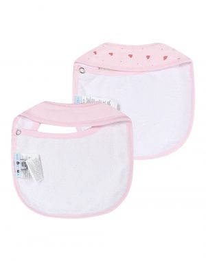 Energiers set of 2 baby bibs for Girls (one size)