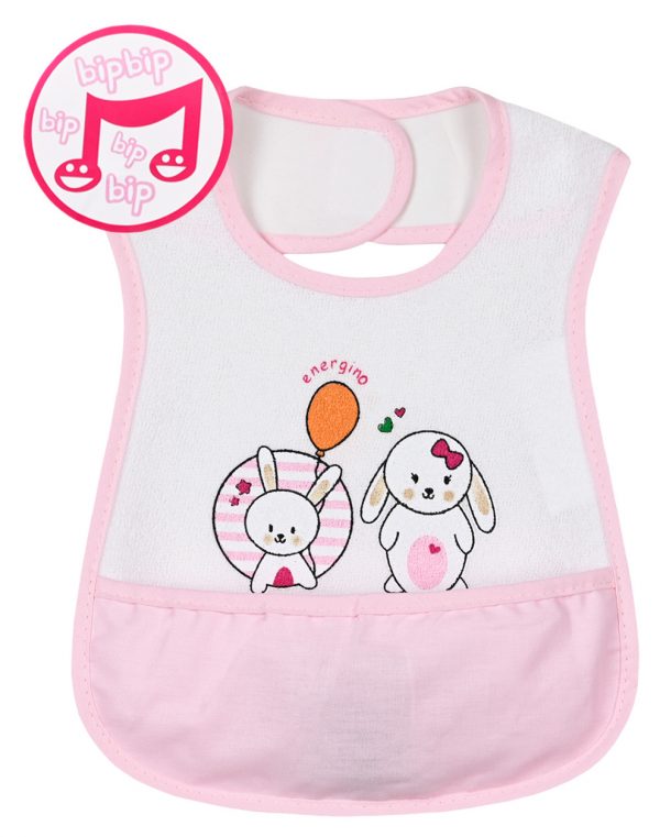 Energiers baby bib with sound for girls