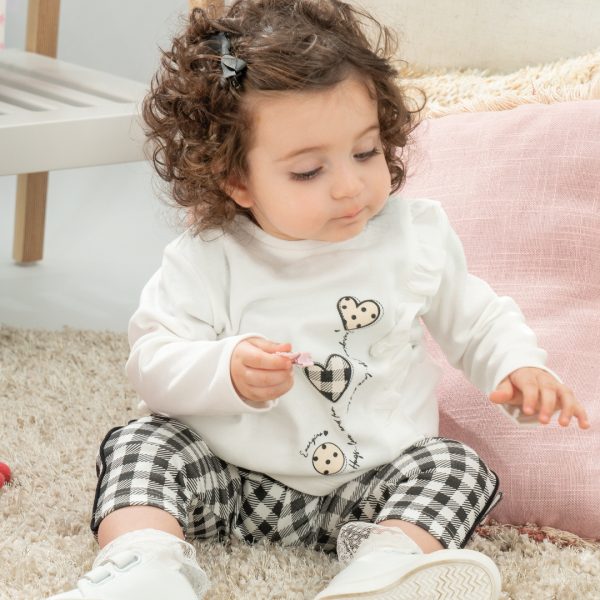 Baby set with plaid leggings for girls (0 - 18 months)