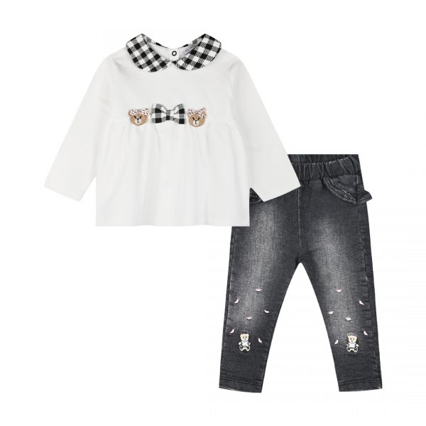 Baby set with elastic jeans for girls (3 - 24 months)