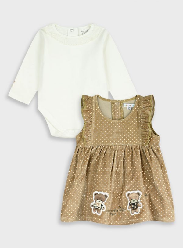 Baby 2 piece set romper with dress