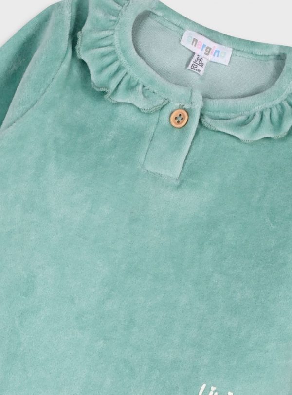 Baby 2 piece velvet set shirt with leggings