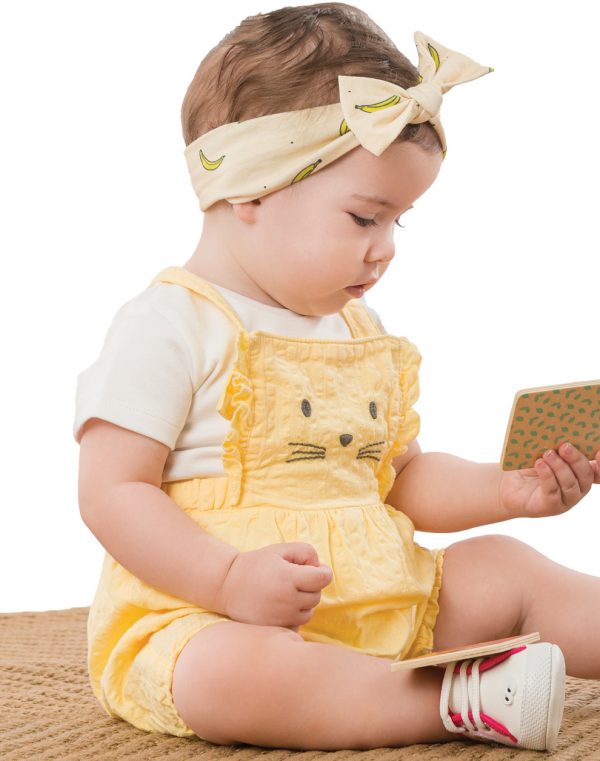 Set bodysuit and overalls for baby girls