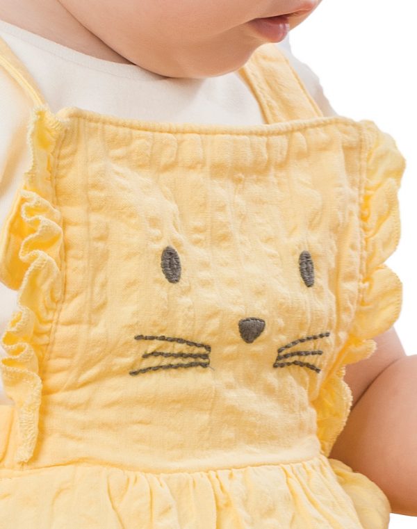 Set bodysuit and overalls for baby girls