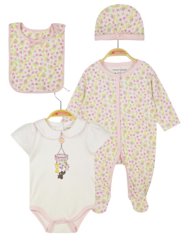 Gift set 4pcs for baby girls (0 - 9 months)