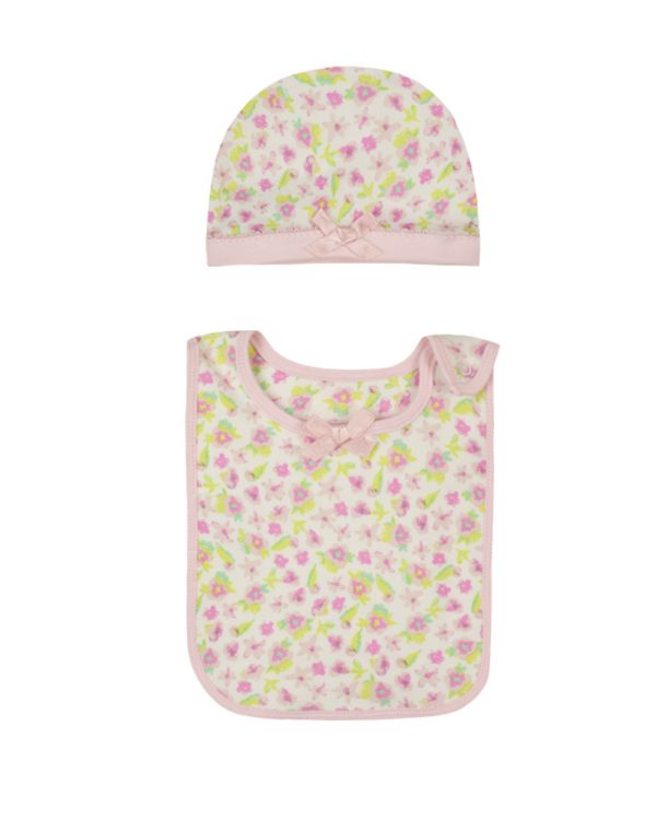 Baby girl΄s 4 piece gift with with floral prints (0-9 months)