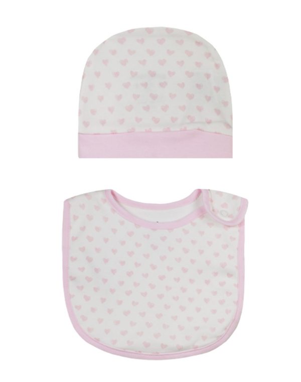 Baby girl΄s 4 piece gift with with heart prints (0-9 months)