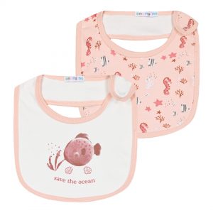 Baby girl΄s 2 piece bib with print (one size)