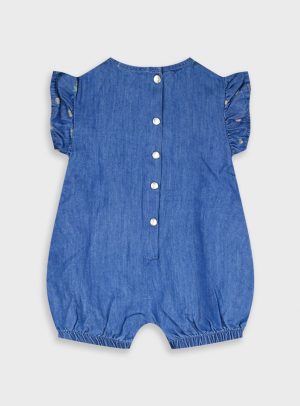 Denim romper for baby girls (0 - 18 months)