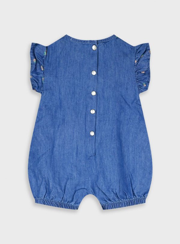 Denim romper for baby girls (0 - 18 months)